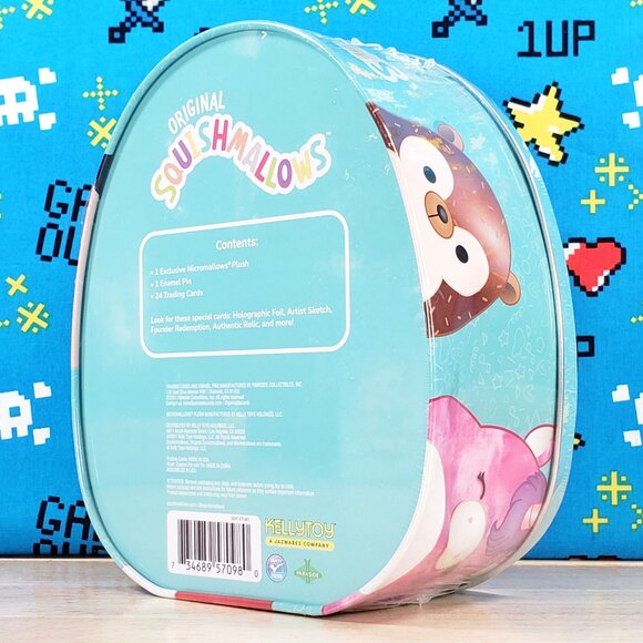 Squishmallow Collectors Tin Connor Micromallow + Enamel Pin + 24 Trading Cards - Picture 3 of 9